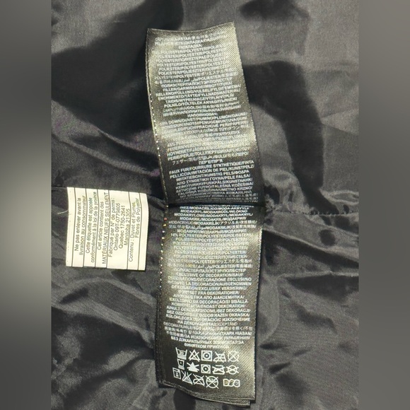 GUESS Black Shiny Puffer With Faux Fur Hoodie Ladies Size XL - Picture 10 of 12